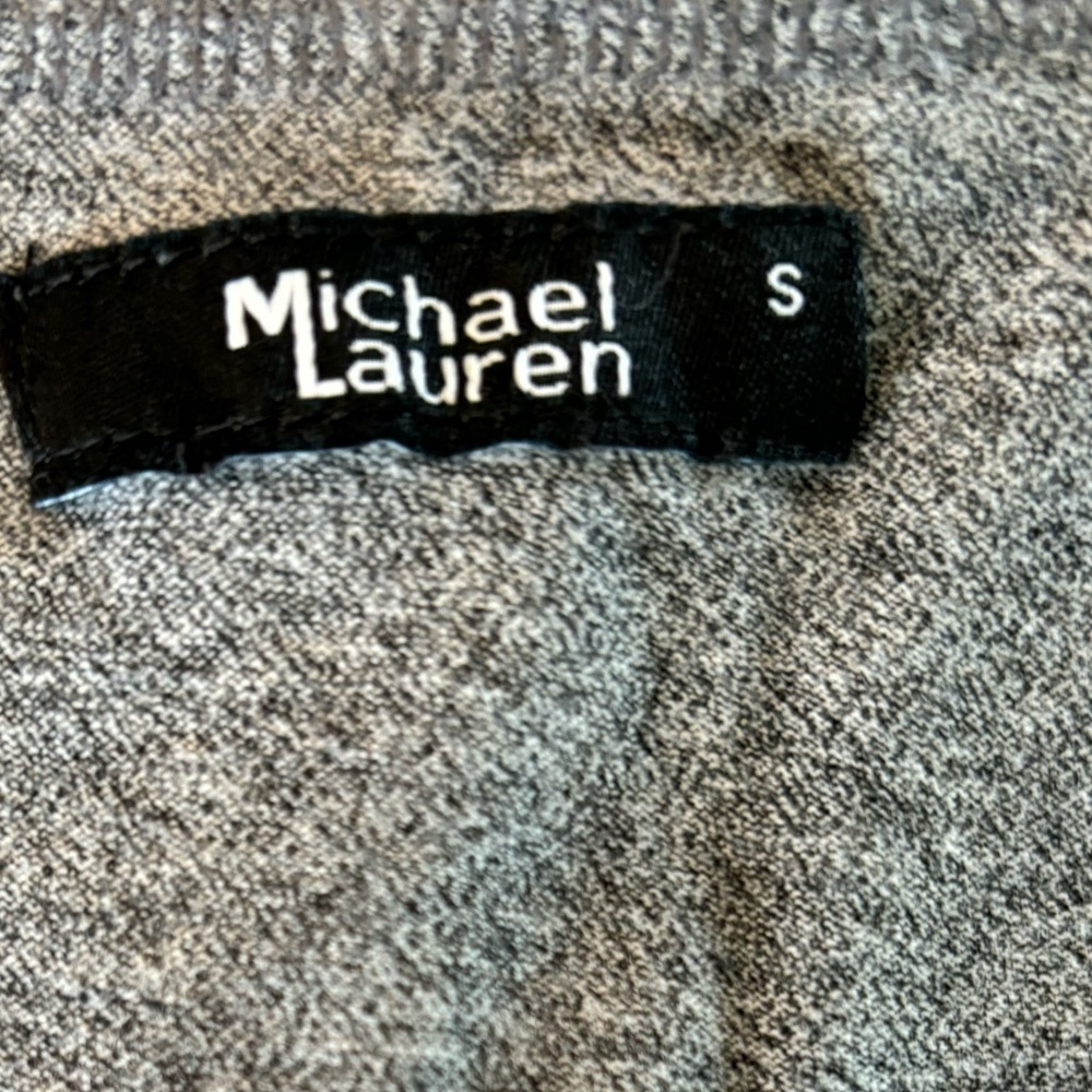 Michael Lauren gray t-shirt with silver metal star detail Size S - Picture 5 of 6